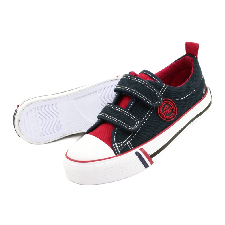 American Children's American Club LH62 Zapatos deportivos en azul marino rojo 2