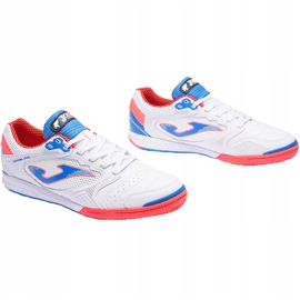 Botas de fútbol Joma Dribling 2102 In Sala en blanco, azul y naranja 2