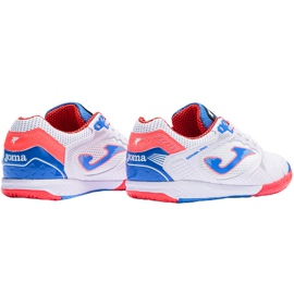 Botas de fútbol Joma Dribling 2102 In Sala en blanco, azul y naranja 1