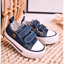 Zapatillas bajas para niños con velcro Big Star HH374201 Azul marino 5