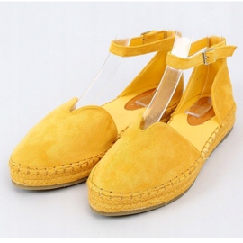 Alpargatas de mujer con corte en color miel 1219 Yellow amarillo 1