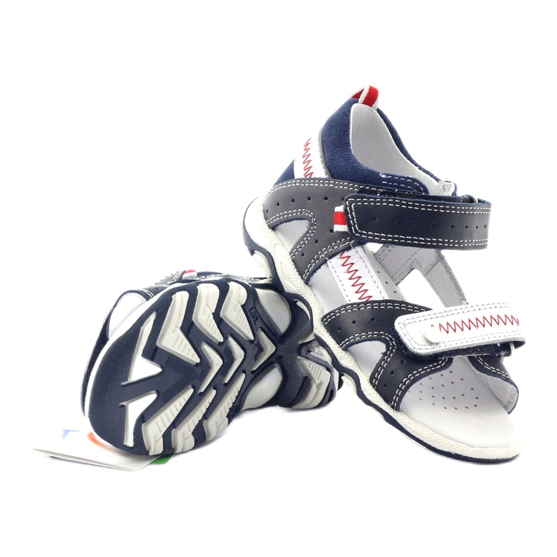 Sandalias de cuero para velcro 81824 Navy/Red Bartek azul 3 Sandalias de cuero para velcro 81824 Navy/Red Bartek azul 3