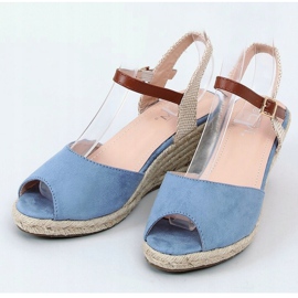 Alpargatas punta abierta azul 77-207 Azul beige marrón 1