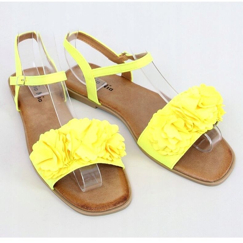 Sandalias amarillas para mujer con flores PA-370 Amarillo 1