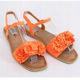 Sandalias de mujer con flores naranja PA-370 Orange 1