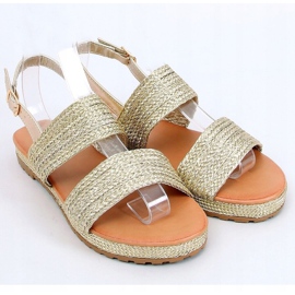 Gold WL1593 Sandalias trenzadas de oro dorado 1