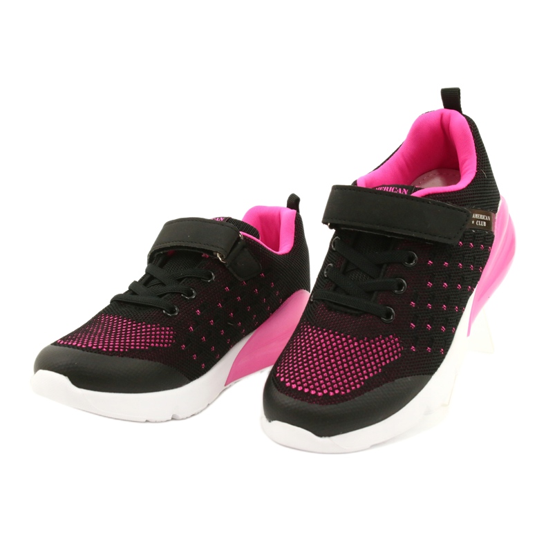 American Club Zapatos Deportivos Niña Con Velcro RL11 Negro / Rosa 1