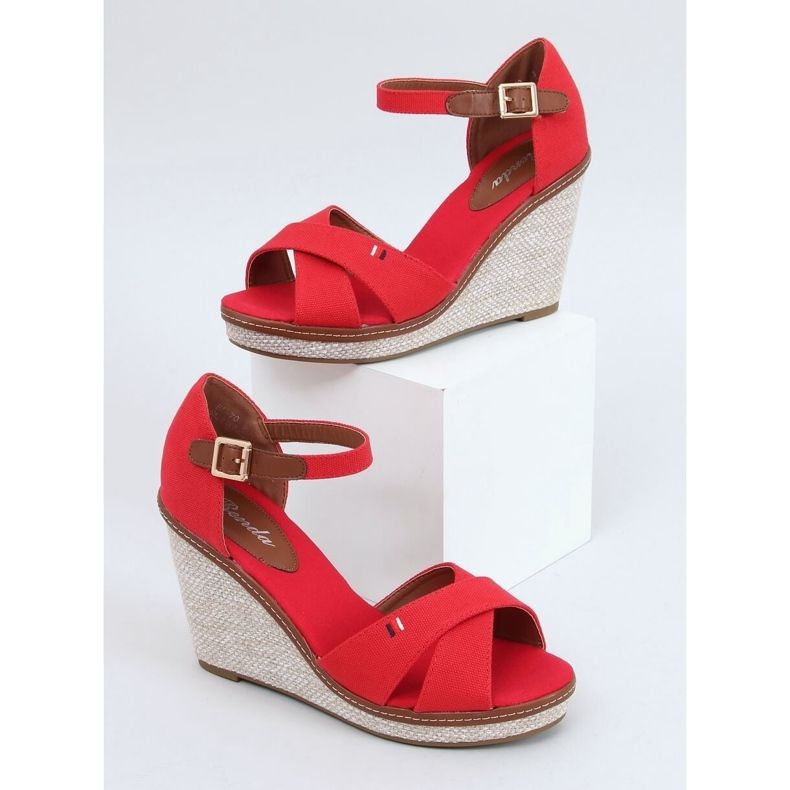 Sandalias cuña rojas BL-70 Red rojo 1 Sandalias cuña rojas BL-70 Red rojo 1