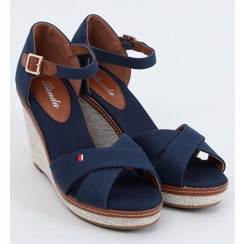 Sandalias cuña BL-70 Navy azul marino 1