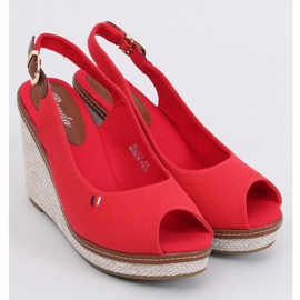 Sandalias de cuña rojas BL-71 Red rojo 1 Sandalias de cuña rojas BL-71 Red rojo 1