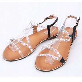Sandalias negras con correa de silicona 1BP-0050 Negra negro 1