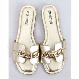 Golden HY23-01 Pantuflas doradas con cadena dorado 1