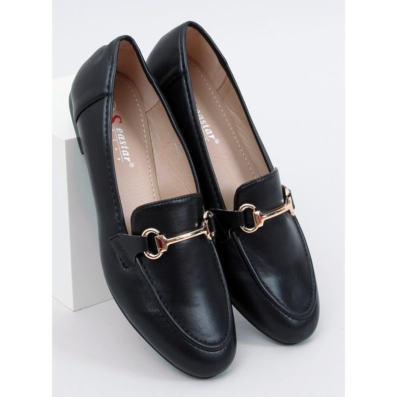 Black Mocasines negros de mujer T392 Black 1