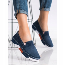 ARTIKER Slipons de cuero en la plataforma azul marino azul 2