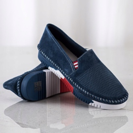 ARTIKER Slipons de cuero en la plataforma azul marino azul 3