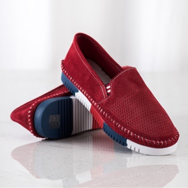 ARTIKER Slipons de cuero en la plataforma rojo 2