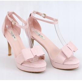Sandalias en la plataforma rosa 9R32 Nude rosado 1