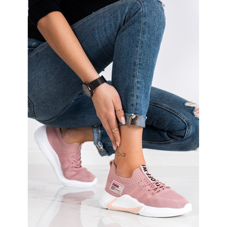ARTIKER Zapatos deportivos rosa blanco apagado rosado 2