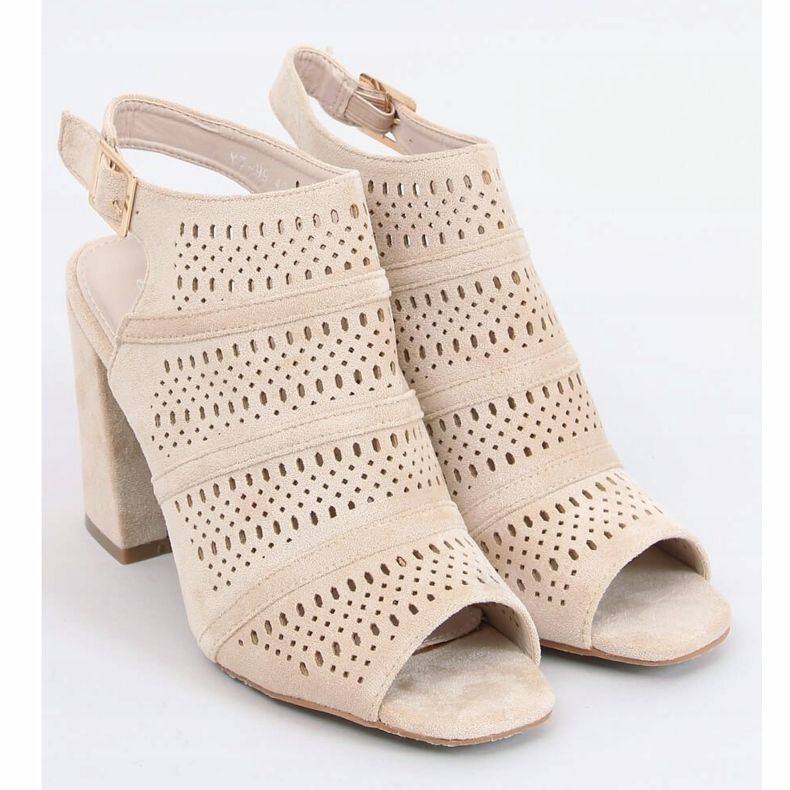 Sandalias tacón calado beige YT-99 Beige 1