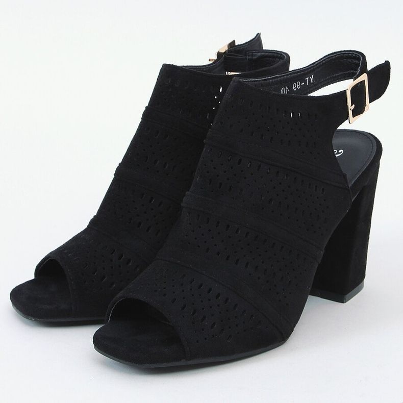 Sandalias tacón calado negro YT-99 Black 1