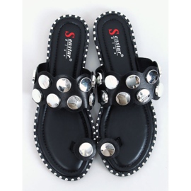 Negro SK78P Chanclas negras plata 1