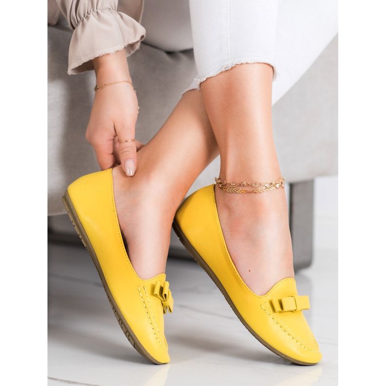 SHELOVET Señores amarillos con cuero ecológico 1