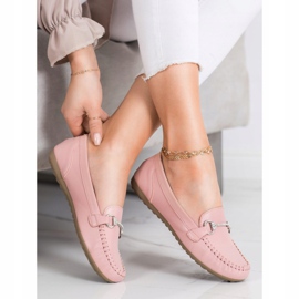 Queentina Mocasines elegantes con circonita rosa 2