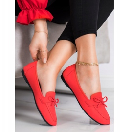 Diamantique Mocasines de piel ecológica rojo 1