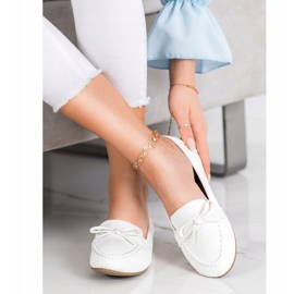 Diamantique Mocasines de piel ecológica blanco 2