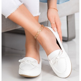 Diamantique Mocasines de piel ecológica blanco 3
