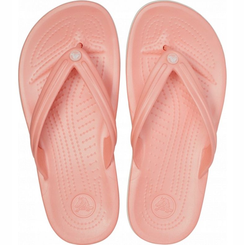 Pantuflas de mujer Crocs Crocband Flip rosa claro y blanco 11033 6KP rosado 2