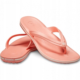 Pantuflas de mujer Crocs Crocband Flip rosa claro y blanco 11033 6KP rosado 3