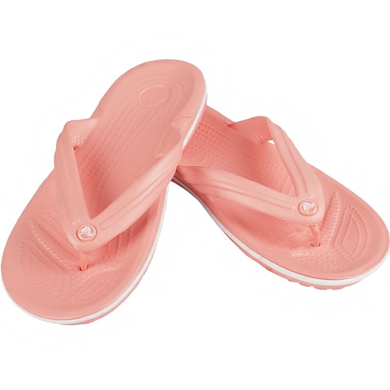 Pantuflas de mujer Crocs Crocband Flip rosa claro y blanco 11033 6KP rosado 1