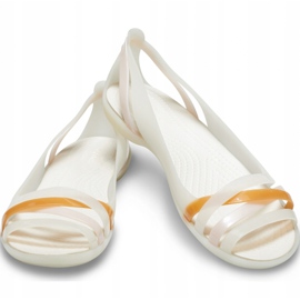 Sandalias Crocs Isabella Huarche 2 Flat W blanco 204912 12U 3
