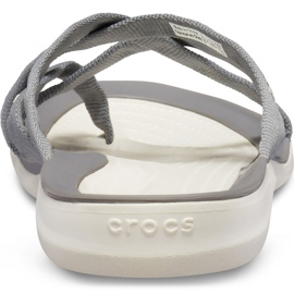 Crocs Pantuflas para mujer Swiftwater Webbing Flip W Gris claro 205479 Oct. 6