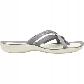 Crocs Pantuflas para mujer Swiftwater Webbing Flip W Gris claro 205479 Oct. 4