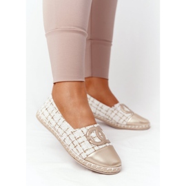 EVE Alpargatas Doradas Elegantes Para Mujer Be My Love beige 2