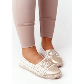 EVE Alpargatas Doradas Elegantes Para Mujer Be My Love beige 6
