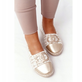 EVE Alpargatas Doradas Elegantes Para Mujer Be My Love beige 1