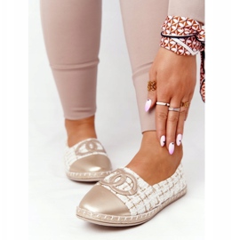 EVE Alpargatas Doradas Elegantes Para Mujer Be My Love beige 3