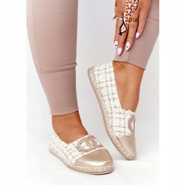 EVE Alpargatas Doradas Elegantes Para Mujer Be My Love beige 4