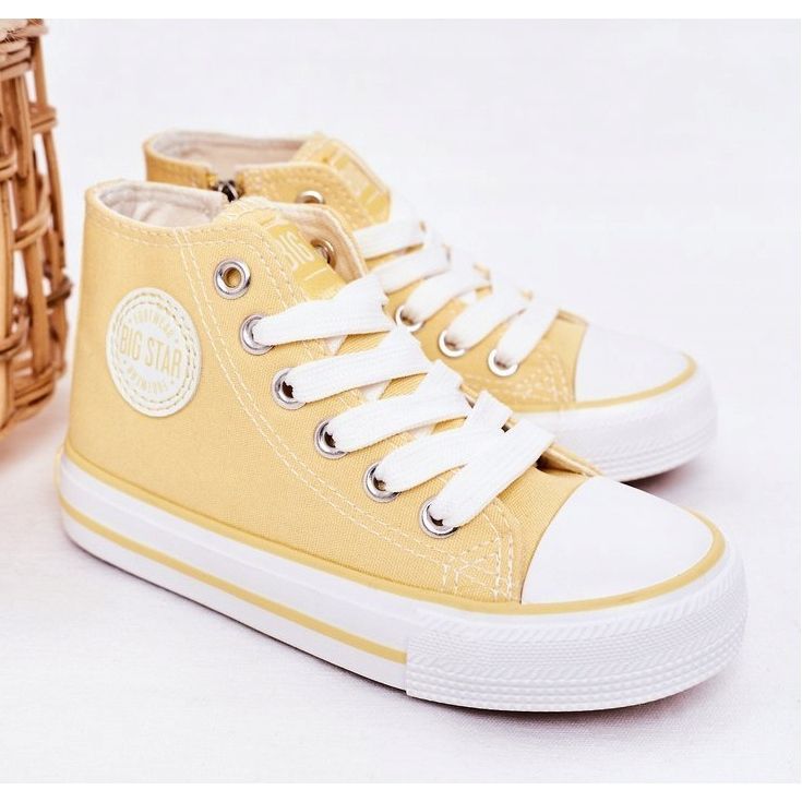 Zapatillas altas para niños con cremallera Big Star HH374138 Amarillo 1
