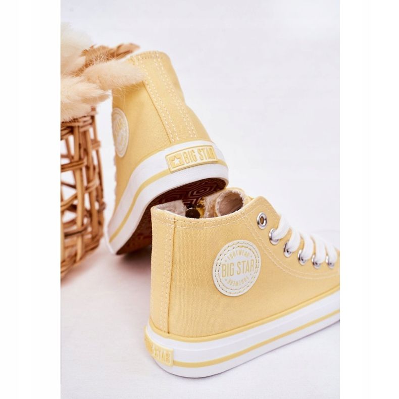 Zapatillas altas para niños con cremallera Big Star HH374138 Amarillo 2
