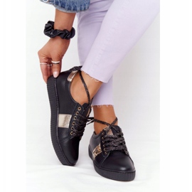 Deportivas Mujer Piel Lewski Shoes 2786-0 Negro-Dorado 6