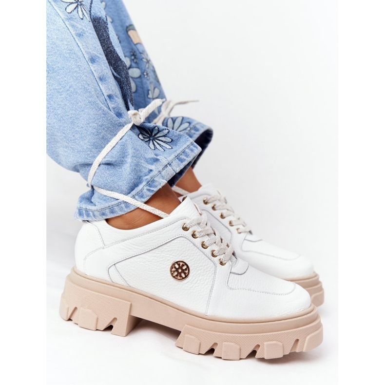 Lewski Shoes Zapatos Oxford de cuero Lewski 3011-0 Blanco 2