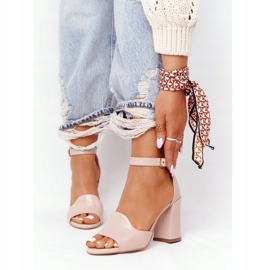 PV3 Sandalias de cuero en una barra Visconi 4361537 Nude beige rosado 4