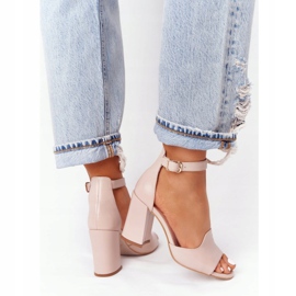 PV3 Sandalias de cuero en una barra Visconi 4361537 Nude beige rosado 3