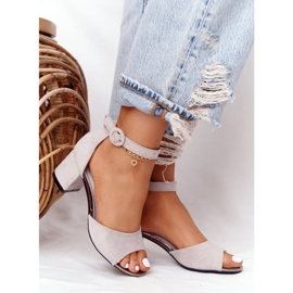 Sandalias Ante Tacón Alto Vinceza 21-20100 Gris 4