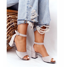 Sandalias Ante Tacón Alto Vinceza 21-20100 Gris 3