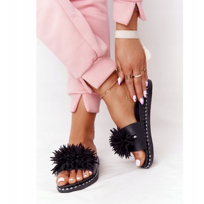 Vinceza 20-30101 Pantuflas de goma negra con chorros negro 2